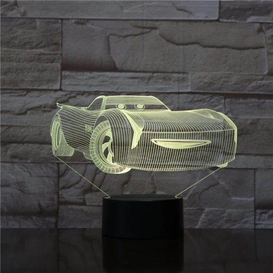 Gyerek autó 7 színű 3D led lámpa