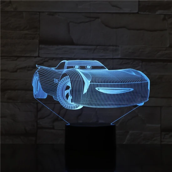 Gyerek autó 7 színű 3D led lámpa