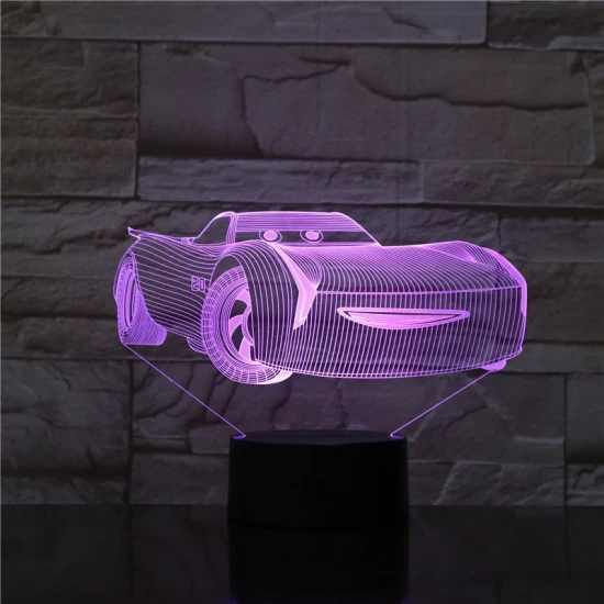 Gyerek autó 7 színű 3D led lámpa