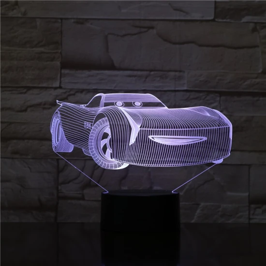 Gyerek autó 7 színű 3D led lámpa