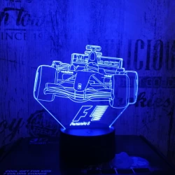 Forma 1 autó 7 színű 3D led lámpa