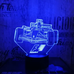 Forma 1 autó 7 színű 3D led lámpa