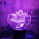 Forma 1 autó 7 színű 3D led lámpa