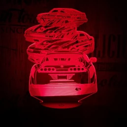 4 Autó 7 színű 3D led lámpa