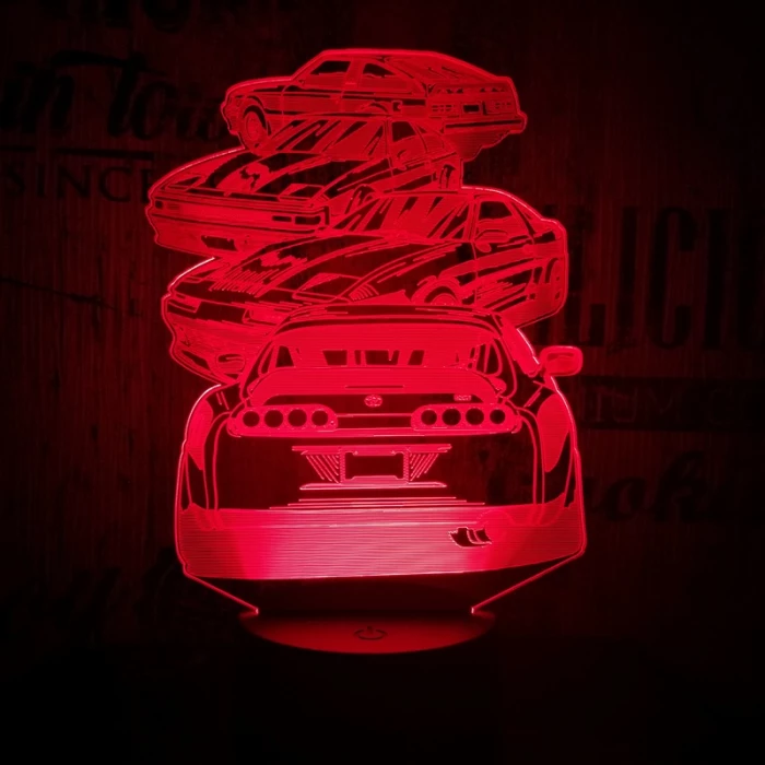4 Autó 7 színű 3D led lámpa