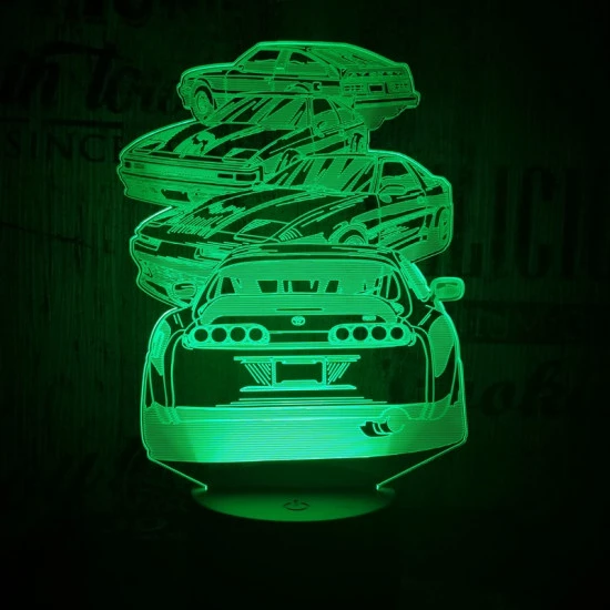 4 Autó 7 színű 3D led lámpa