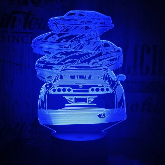 4 Autó 7 színű 3D led lámpa