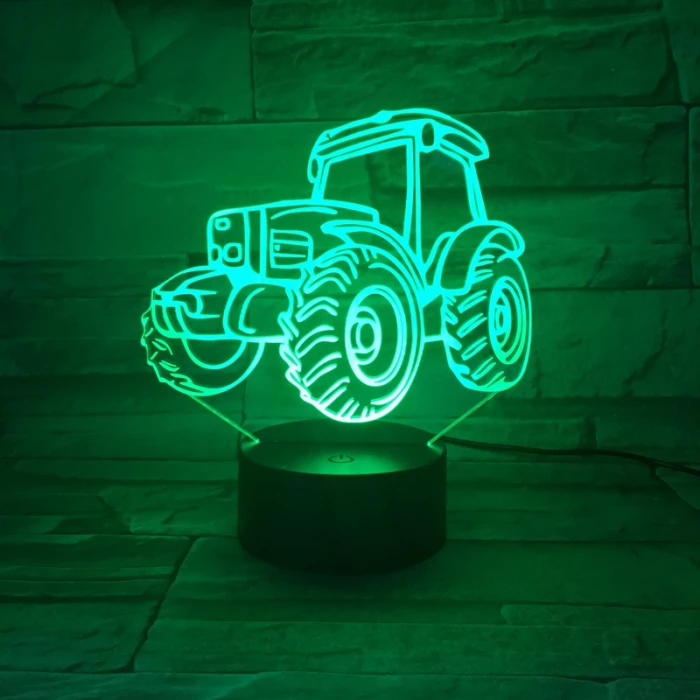 Traktor 7 színű 3D led lámpa