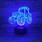 Traktor 7 színű 3D led lámpa