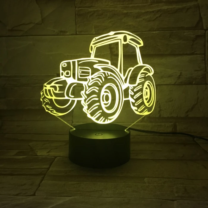 Traktor 7 színű 3D led lámpa