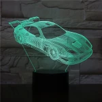 Rally Autó  7 színű 3D led lámpa