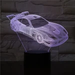 Rally Autó  7 színű 3D led lámpa