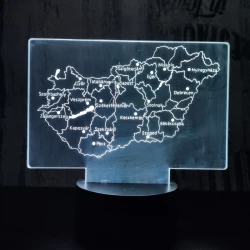 Magyarország 7 színű 3D led lámpa
