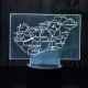 Magyarország 7 színű 3D led lámpa