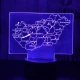 Magyarország 7 színű 3D led lámpa