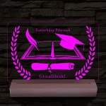 Ballagásra Diplomaosztóra  Szalagavatóra személyre szabott fatalppal 7 színű 3D led lámpa