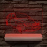 BMW 3 E90 egyedi rendszámmal személyre szabott 20 cm fa talppal 7 színű 3D led lámpa