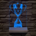 Serleg, Kupa személyre szabott 20 cm fa talppal 7 színű 3D led lámpa