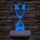 Serleg, Kupa személyre szabott 20 cm fa talppal 7 színű 3D led lámpa