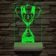 Serleg, Kupa személyre szabott 20 cm fa talppal 7 színű 3D led lámpa