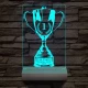 Serleg, Kupa személyre szabott 20 cm fa talppal 7 színű 3D led lámpa