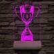 Serleg, Kupa személyre szabott 20 cm fa talppal 7 színű 3D led lámpa