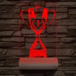 Serleg, Kupa személyre szabott 20 cm fa talppal 7 színű 3D led lámpa