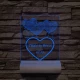 Lufi szívek személyre szabott 20 cm fa talppal 7 színű 3D led lámpa