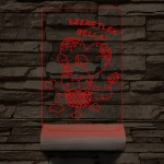Ballonos nyuszi személyre szabott 20 cm fa talppal 7 színű 3D led lámpa