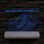 Motoros személyre szabott 20 cm fa talppal 7 színű 3D led lámpa