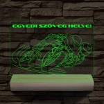 Motoros személyre szabott 20 cm fa talppal 7 színű 3D led lámpa