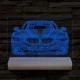 BMW autó egyedi rendszámmal személyre szabott 20 cm fa talppal 7 színű 3D led lámpa