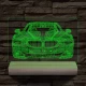 BMW autó egyedi rendszámmal személyre szabott 20 cm fa talppal 7 színű 3D led lámpa