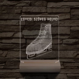 Korcsolya személyre szabott 20 cm fa talppal 7 színű 3D led lámpa
