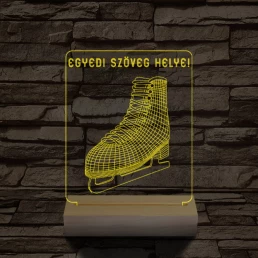 Korcsolya személyre szabott 20 cm fa talppal 7 színű 3D led lámpa