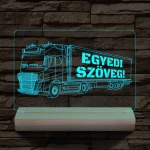 Kamion egyedi rendszámmal személyre szabott fatalppal 7 színű 3D led lámpa