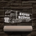 Kamion egyedi rendszámmal személyre szabott fatalppal 7 színű 3D led lámpa