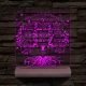 Osztályfa személyre szabott fatalppal 7 színű 3D led lámpa
