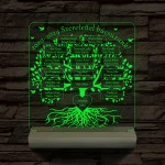Osztályfa személyre szabott fatalppal 7 színű 3D led lámpa