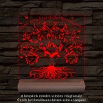 Osztályfa személyre szabott fatalppal 7 színű 3D led lámpa
