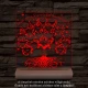 Osztályfa személyre szabott fatalppal 7 színű 3D led lámpa