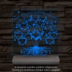 Osztályfa személyre szabott fatalppal 7 színű 3D led lámpa