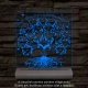 Osztályfa személyre szabott fatalppal 7 színű 3D led lámpa