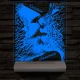 Csók szerelem személyre szabott 20 cm fa talppal 7 színű 3D led lámpa
