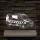 Mentőautó fa talppal 7 színű 3D led lámpa