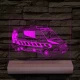 Mentőautó fa talppal 7 színű 3D led lámpa