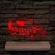 Mentőautó fa talppal 7 színű 3D led lámpa