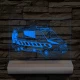 Mentőautó fa talppal 7 színű 3D led lámpa