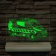 Mentőautó fa talppal 7 színű 3D led lámpa