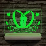 Esküvő személyre szabott fatalppal 7 színű 3D led lámpa